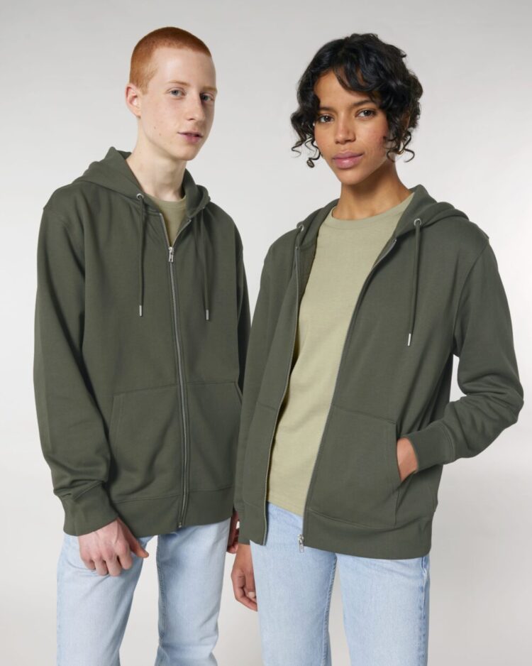 Sweat à capuche zippé unisexe emblématique - coton bio