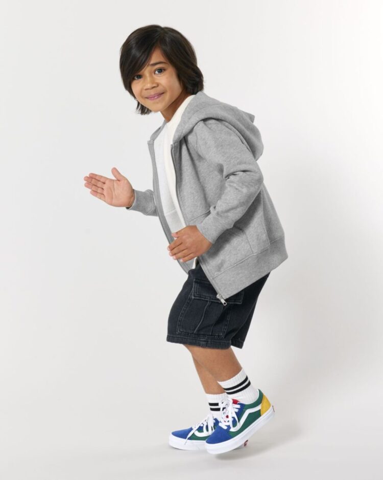 Iconique Sweat zippé à capuche pour enfant - coton bio